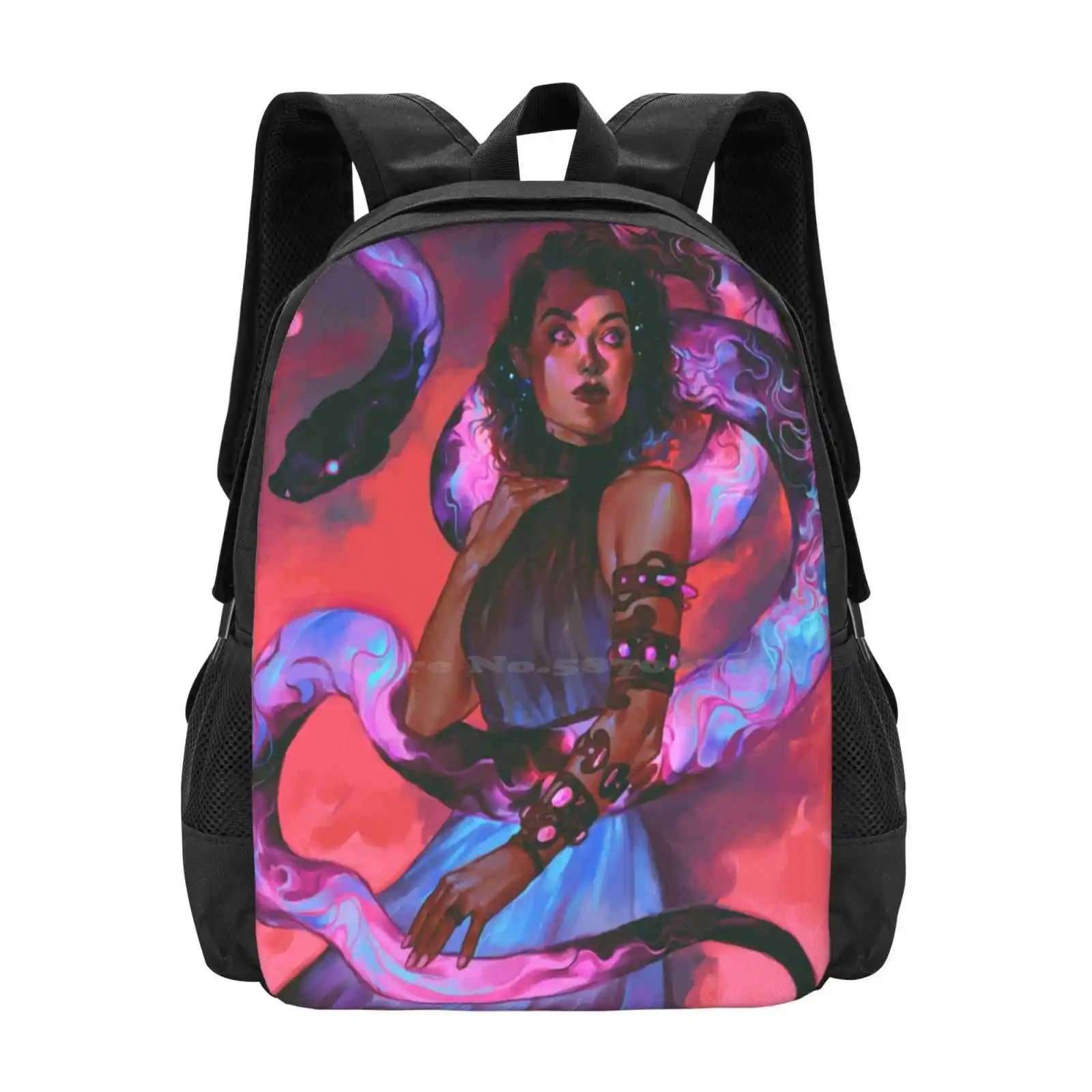 Witch Of Rasalhague School Bag Big Capacity Backpack Laptop Aesthetic Sunset Nature Fantasy Snake Colorful Beauty Wicca