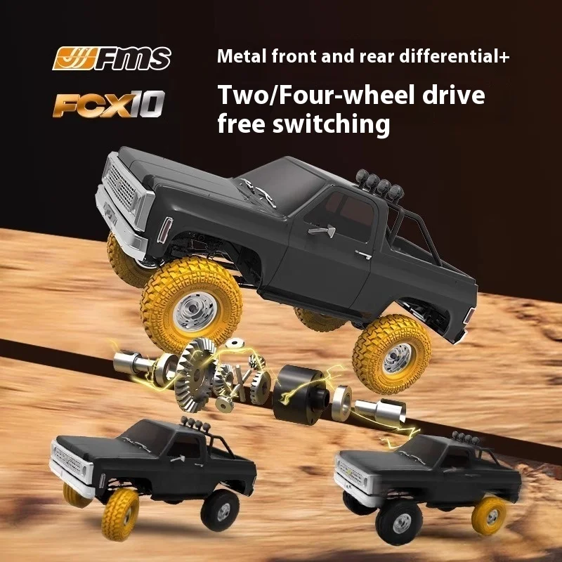 FMS FCX10 1/10 Control remoto Rock Crawler 4WD listo para correr 2,4 GHz 35 km/h camión todoterreno sin escobillas modelo regalo entusiasta