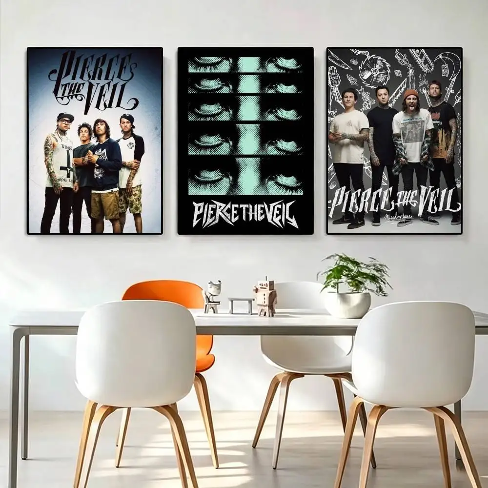 P-Pierce The Veil Band  Poster High Quality Dorm Living Room Aesthetic Wall Decoration Painting Stickers Gift