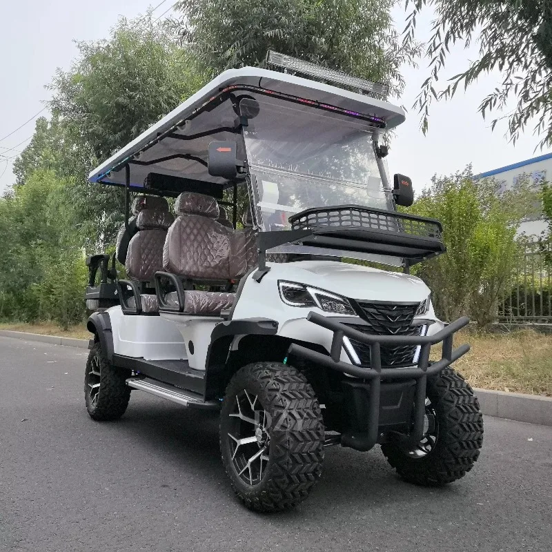 Factory Direct Sales of 4+2 Electric Beach Golf Carts 48V/60V Lithium 4-wheel 90km Range 30-50km/h Speed Sale