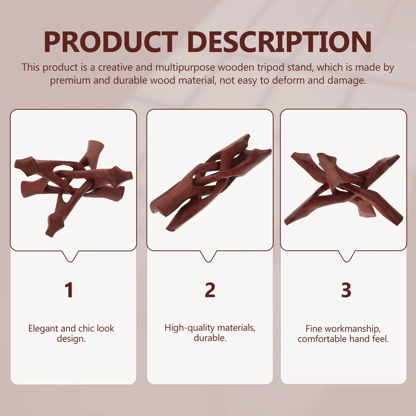 

Snake Shape Tripod Solid Wood Display Stand For Abalone Shell Holder Natural Wooden Tripod Home Decor Carved Wood Stand