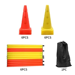 1 Set 38cm Soccer Basketball Training Equipment Sign Bucket Pole Barrier Ice Cream Cone Cone Bucket Training Barricade