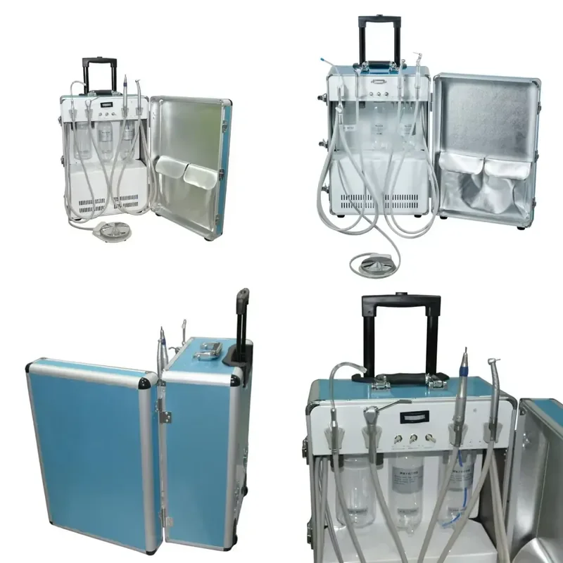 Portable Dental Chair Mobile Treatment Cart Fully Functional with Air Compressor for Dentist Clinic Use
