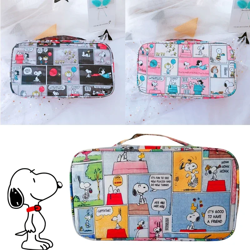 Snoopy borsa da viaggio portatile per le donne reggiseno intimo mutande Organizer Pouch Cartoon borsa da toilette da viaggio femminile