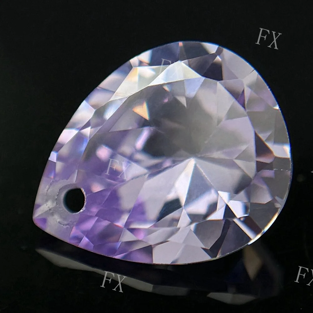 High Quality CZ Bead Single Hole 5A Pear Shape 4x6~10x12mm  Brilliant Pink Cubic Zirconia Stone For Necklace Ring Making