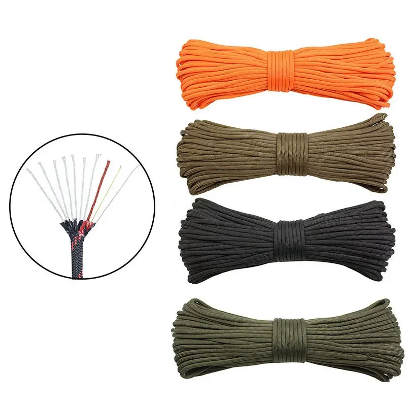 31m Paracord 550 4mm Camping Rope 10-Core Multi-purpose Survival Paracord Rope 10 Shares 550 Paracord Camping EDC Tools