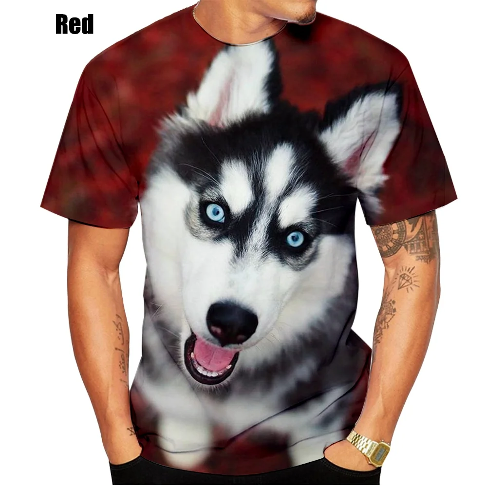 New Fashion 3D Printed Men/women T-shirt Animal Siberian Husky Funny Personality Creative Summer O-neck T-shirt