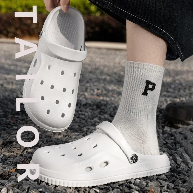 

Легкие сабо из ЭВА для женщин, лето 2024, удобные нескользящие пляжные сандалии на плоской подошве, женская обувь с открытой мягкой подошвой для дома и сада