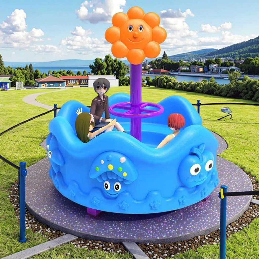Kids Outdoor Play Area - Children's Outdoor Plastic Playground, Animal Seesaw,