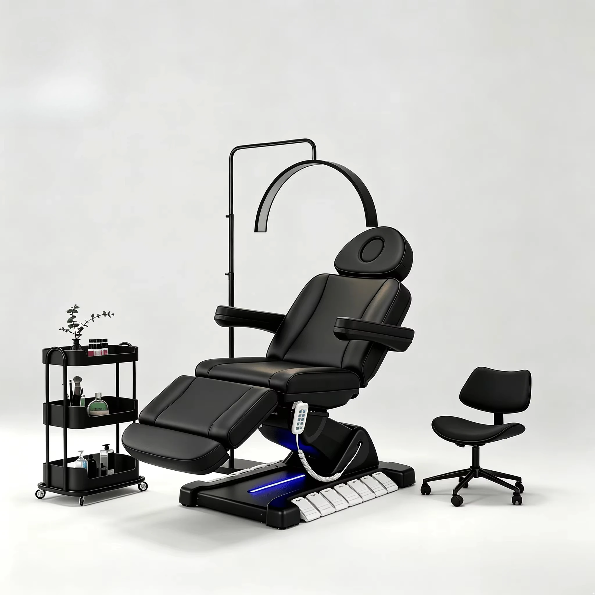Modern Luxury White Curved Lash Chair Bed Spa Equipment Massage Bed Custom Lash Extension Bed