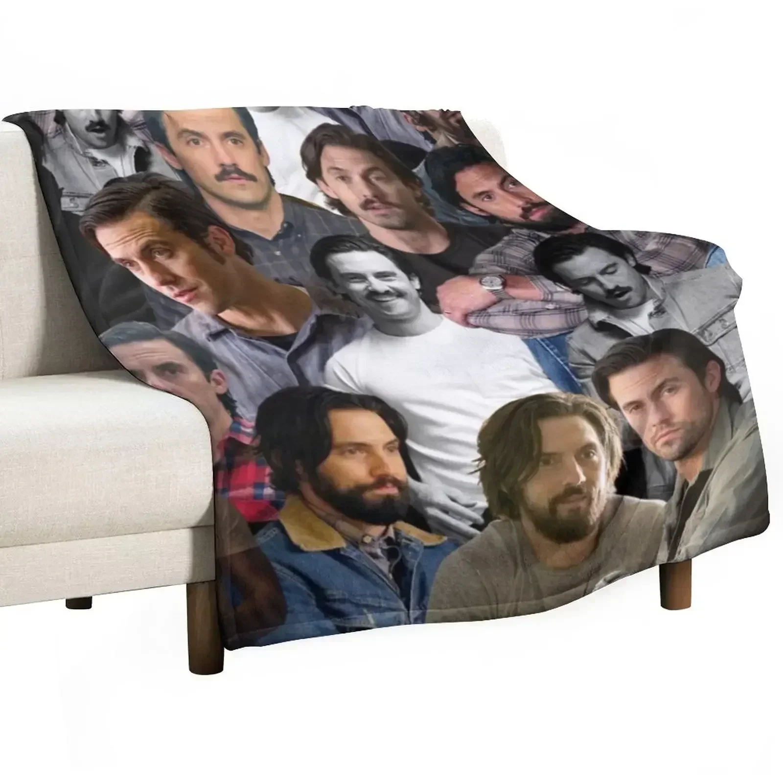 

Milo Ventimiglia photo collage Throw Blanket Stuffeds Bed covers Blankets