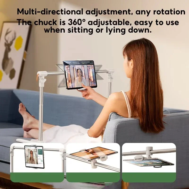 Telescopic Foldable Tablet Phone Stand Liftable Bedside Holder For Lying Down Watching Drama Desktop Support Bracket