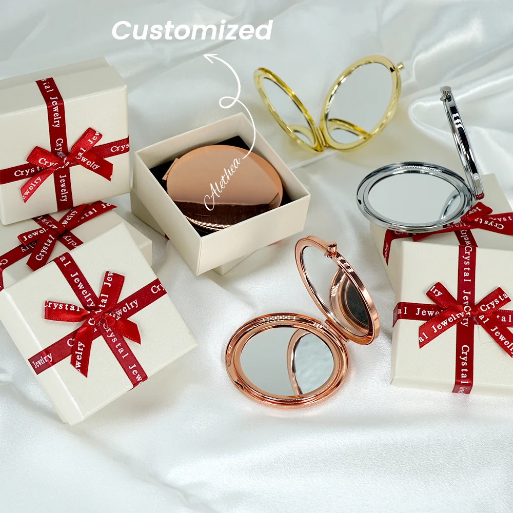 

Personalized Compact Makeup Mirror With Gift Box Customized Pocket Mirror Wedding Favors Souvenirs Bridesmaids Christmas Gifts