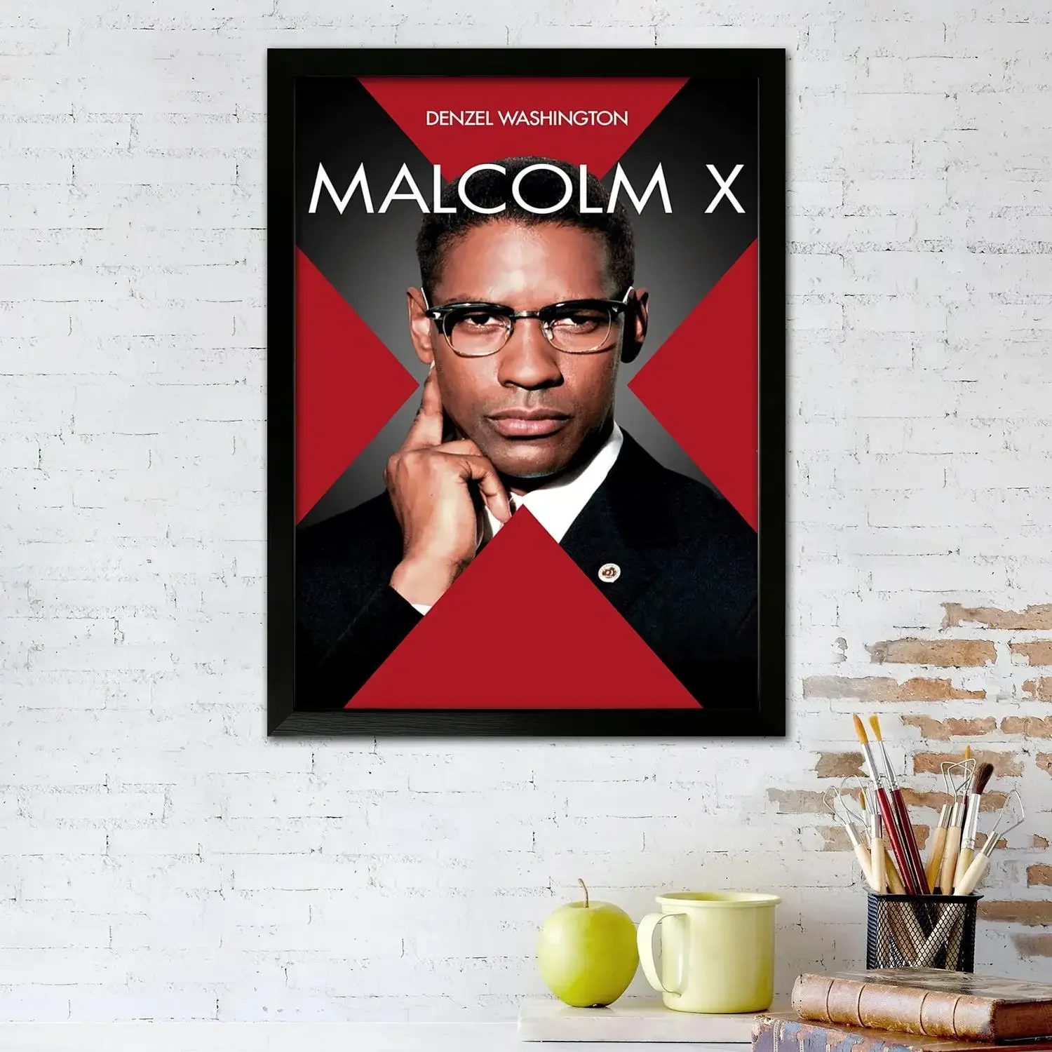 The Meeting Malcom X And Martin Luther King Jr. MLK Civil Rights Wall Art Canvas Poster For Modern Family Living Room Home Decor