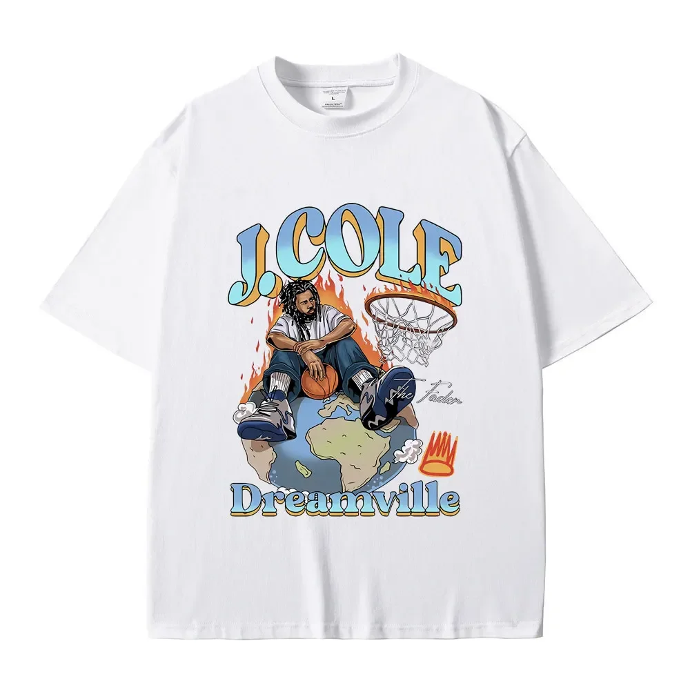 Male Fashion Oversized T-shirt Best Famous Rapper J. Cole The Fader Dreamville Graphics T-shirt Hip Hop Vintage Tees