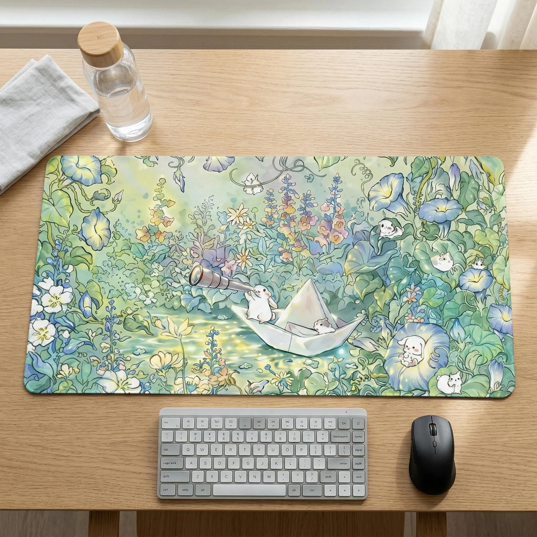 Bunny Desk Mat Desktop Decor Mouse Pad Pc Accessories Gaming Computer Desk Interior  Mousepad Anti Slip Cartoon Workspace Decor