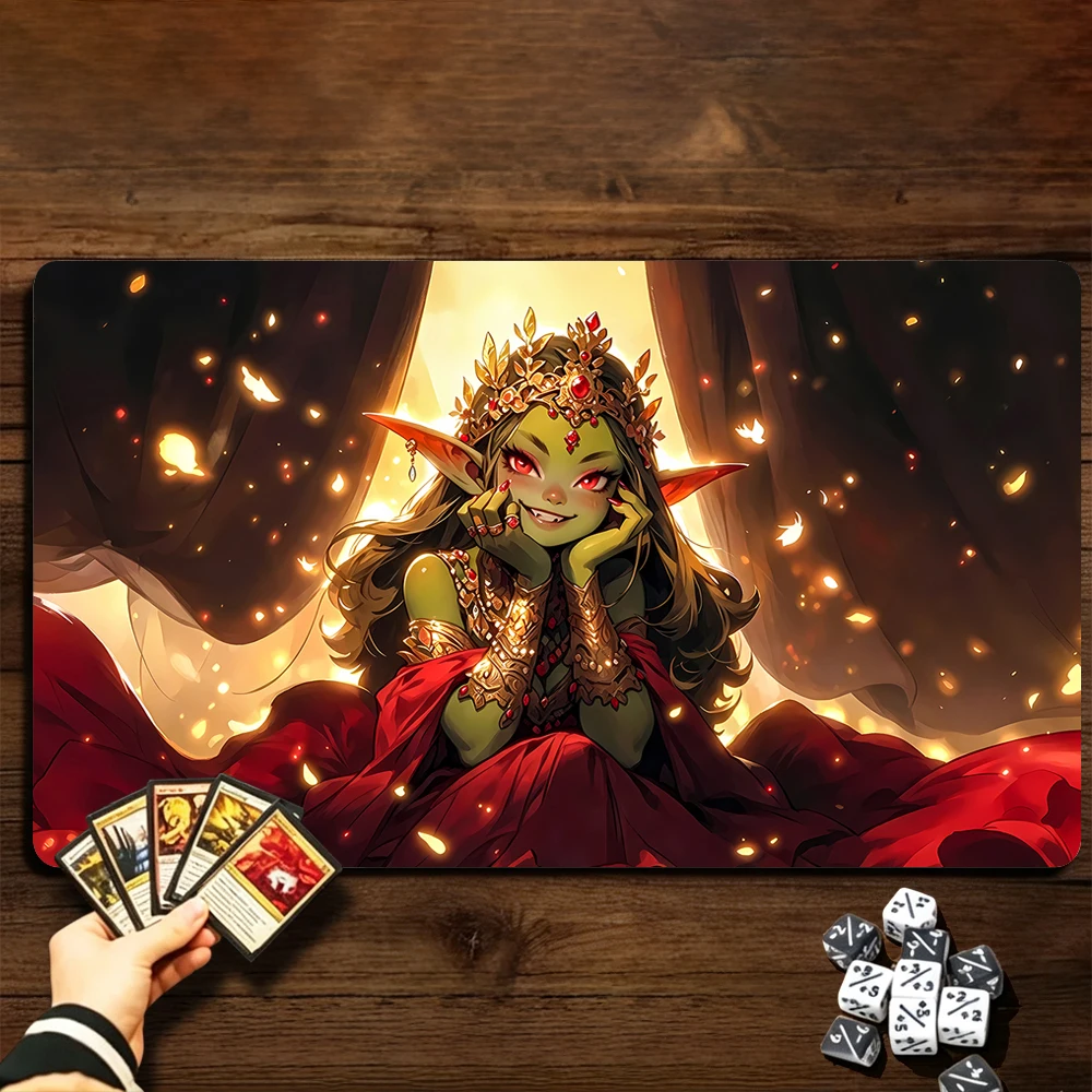 Goblin Princess TCG Playmat Magic Playmat with Stitched Edge Anti-slip base 60X35cm Gathering Gaming Mat Trading Card Game