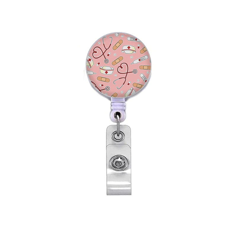 Cartoons Cute doctor Key lanyard Keychain Office ID Card Pass Easy to pull buckle Badge Card Holder key chains