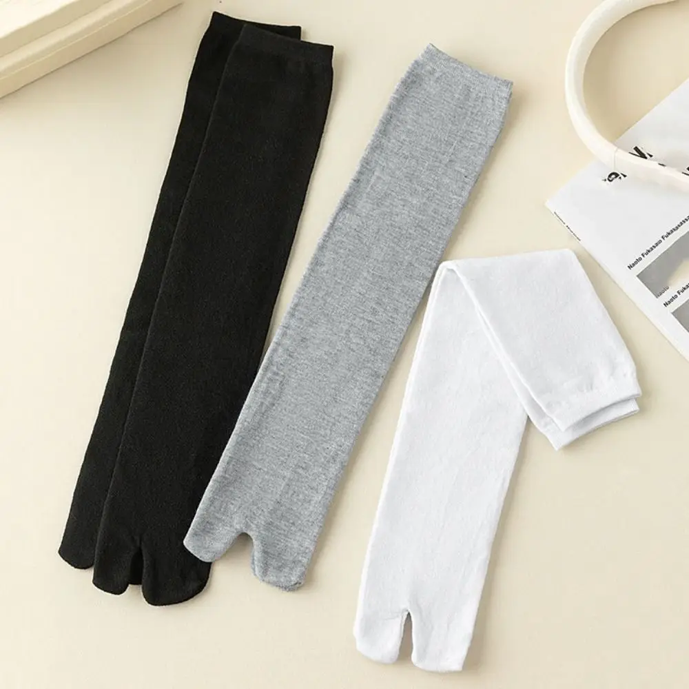 3Pairs Anti Slip Two Toed Cotton Socks Business Women Men Split Toe Sock Solid Color Mid-calf Toe Separator Socks Summer