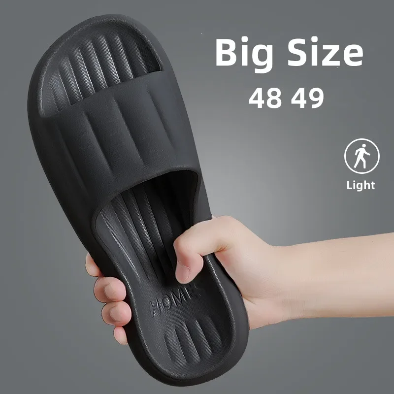 

New Big Size 48 49 Men Summer Slippers Women Soft Light Indoor Outdoor Anti-Slip Slides Home Bathroom Flats Couples Beach Shoes