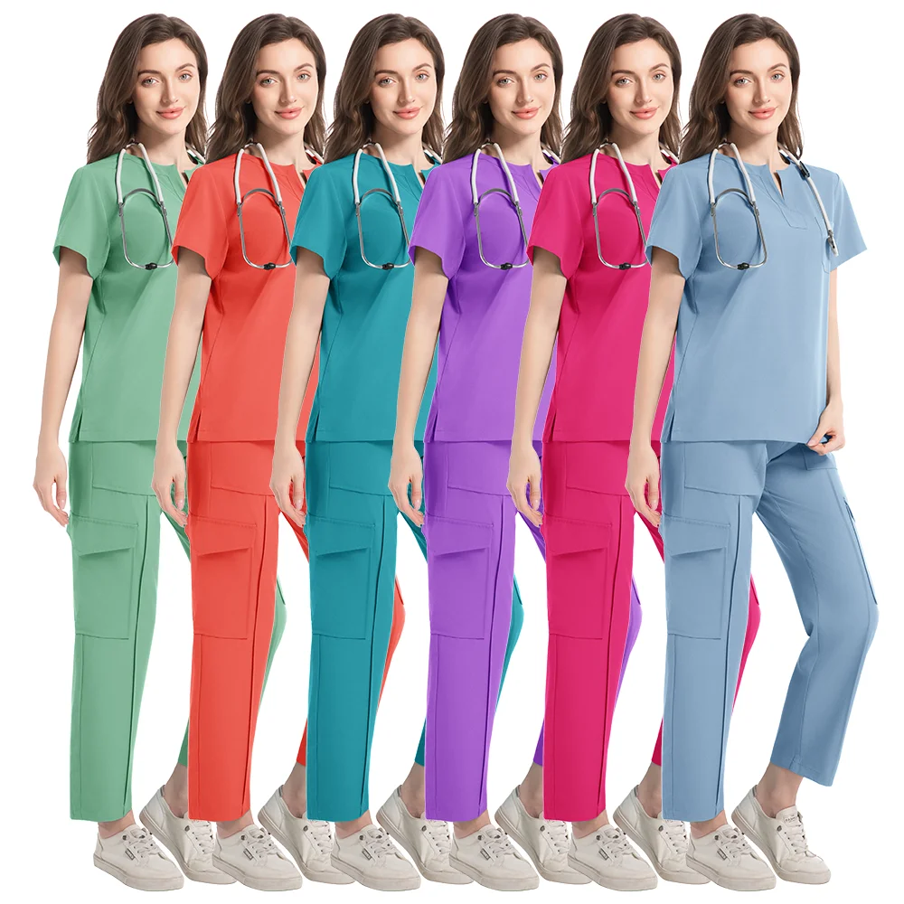 New Scrubs Women Beauty Salon SPA Uniforms Pet Clinic Store Veterinary Dentistry Work Clothes Set Medical Nurse Uniform Unisex