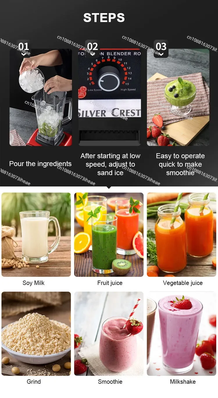 Liquidificador Silver Crest com 2 frascos Liquidificador Silver Crest 4500 watts com 2 copos Copo duplo 4500w Liquidificador Silver Crest