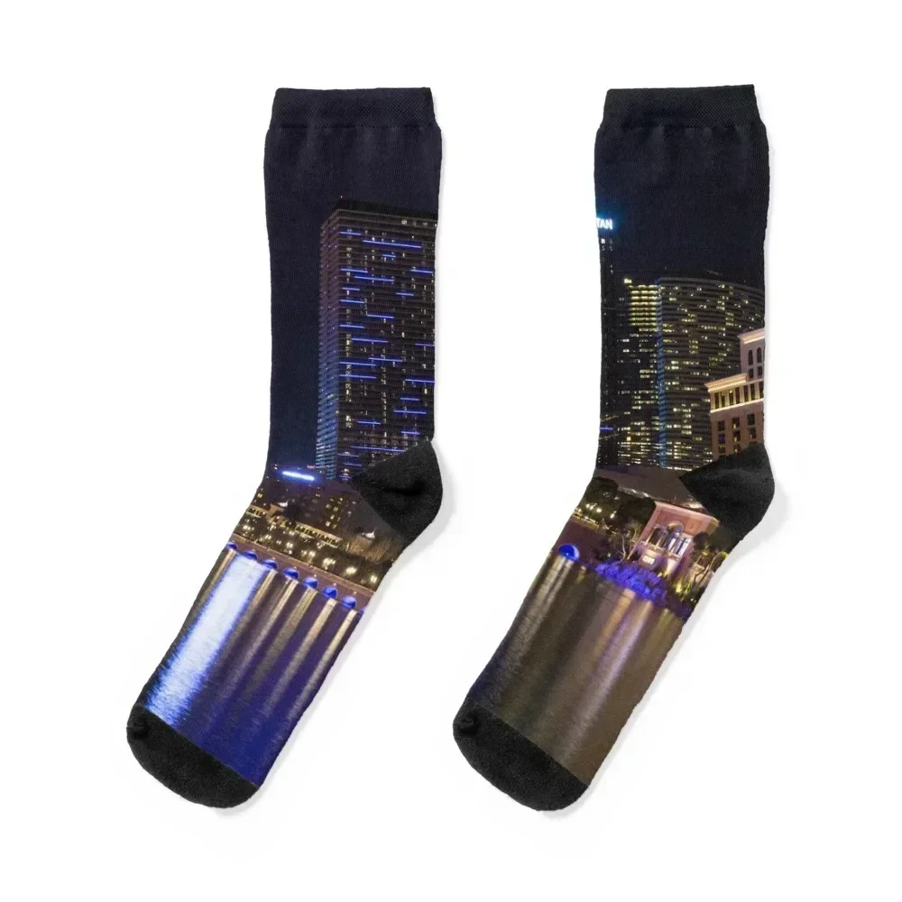 Cosmopolitan Vegas Reflections Socks anti-slip Non-slip christmass gift Men Socks Luxury Brand Women's