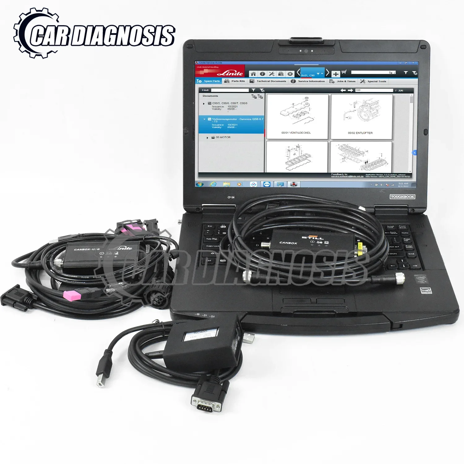 For Still canbox STEDS Judit Jungheinrich Incado Box Linde canbox doctor pathfinder forklift truck diagnostic tool+CF54 LAPTOP