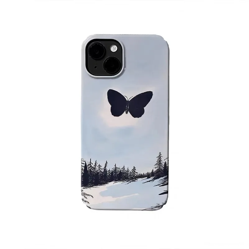 

Ins Korean Black Bow Blue Case for IPHONE 17 16 ProMax 15 14 Plus 13 12 MINI 11 PRO 16Plus XR XS MAX SE Acrylic Phone Cover