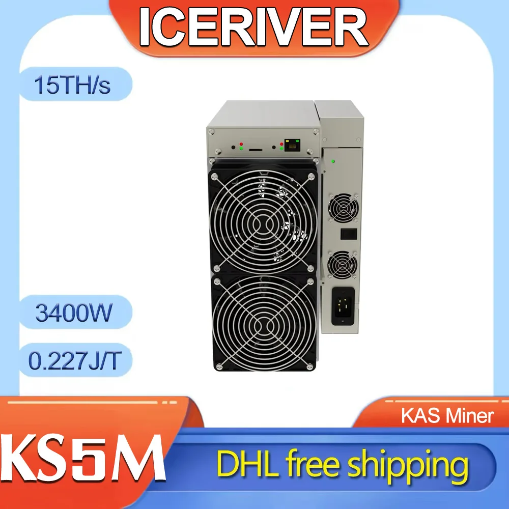 New IceRiver KS5M KAS Miner Kaspa Mining Machine 15Th/s 3400W Crypto Miners with PSU Than KS5L