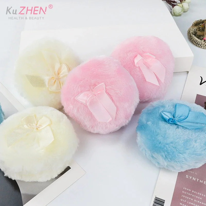 1/4PcPeluche Soffio di Trucco Professionale Bowknot Rotondo Cosmetico Morbido Soffice Soffio di Polvere Allentato Arco Sveglio Spugna Fondotinta MakeupBeauty