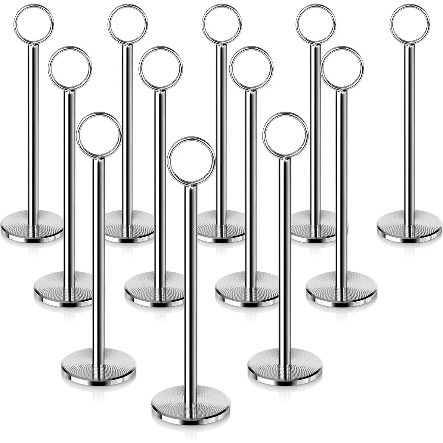 

23336 Держатель номера стола с кольцевым зажимом для вывески мероприятий 8-дюймовая подставка для карточек с безопасным дизайном зажима Идеально подходит для свадебного приема