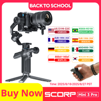 FeiyuTech SCORP Mini 3 Pro Gimbal Stabilizer with AI 4.0 Tracking Detachable Handle for Mirrorless Action Cameras Smartphone