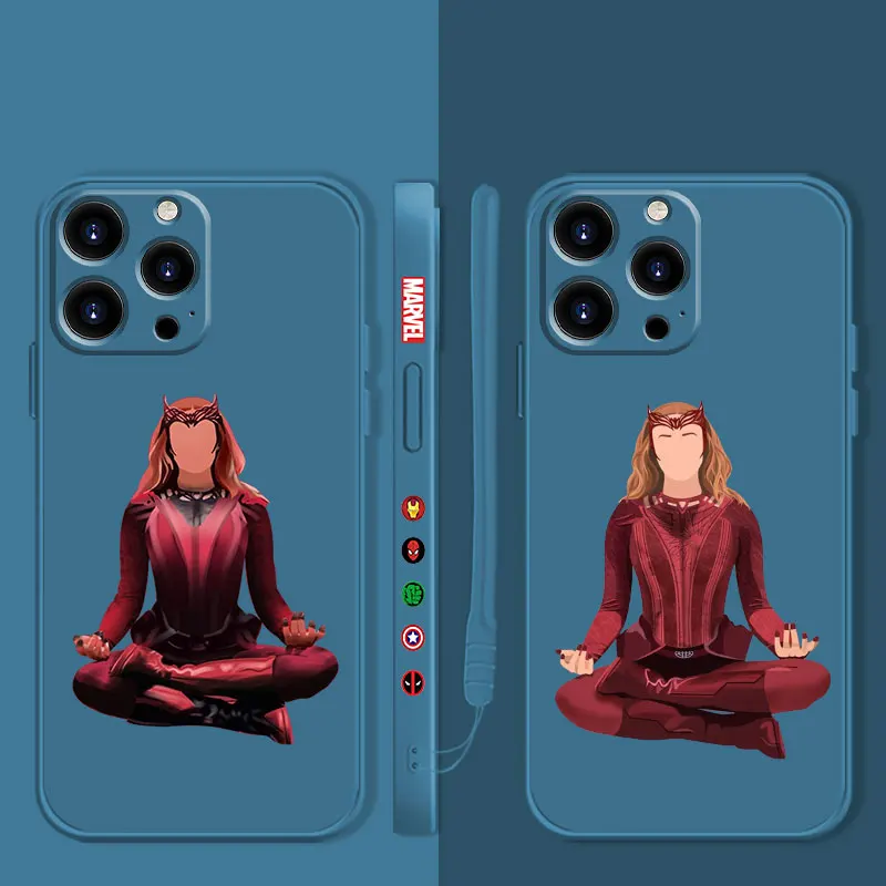 Case for iPhone 14 13 11 12 Pro XS Max X XR 7 8 6 6S Plus Mini SE2 SE Liquid Silicone Phone Cases Scarlet Witch Wanda Maximoff