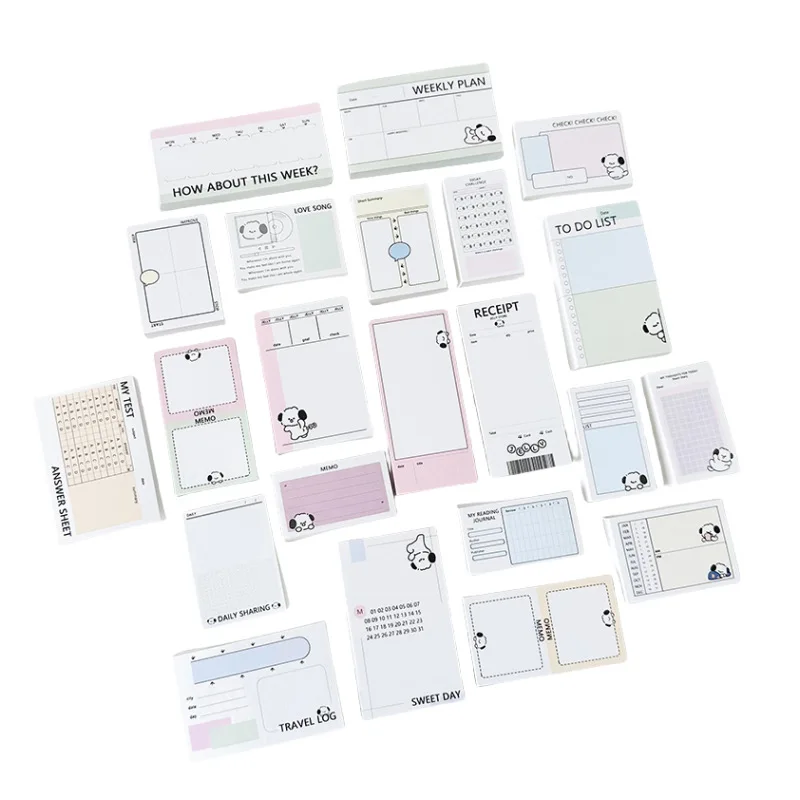 100Pcs Cute Puppy Memo Pad Daily Check To Do List Record Message Notes Paper Diary Notepad Office School Supplies