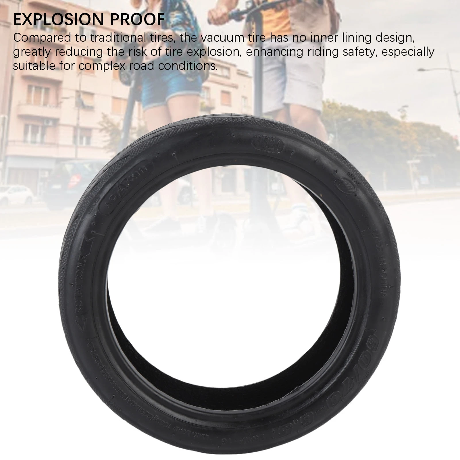 سكوتر كهربائي فراغ الإطارات المضادة للانفجار امتصاص الصدمات الذاتي إصلاح المطاط جودة عالية دائم استبدال الإطارات الصلبة