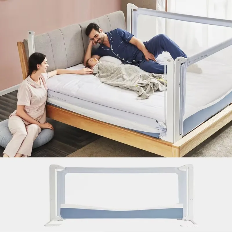 Oxford Fabric & Steel Baby Bed Rail Guard-Portable Quick Assemble 1.8m Length All-Season Use for Baby to Adult