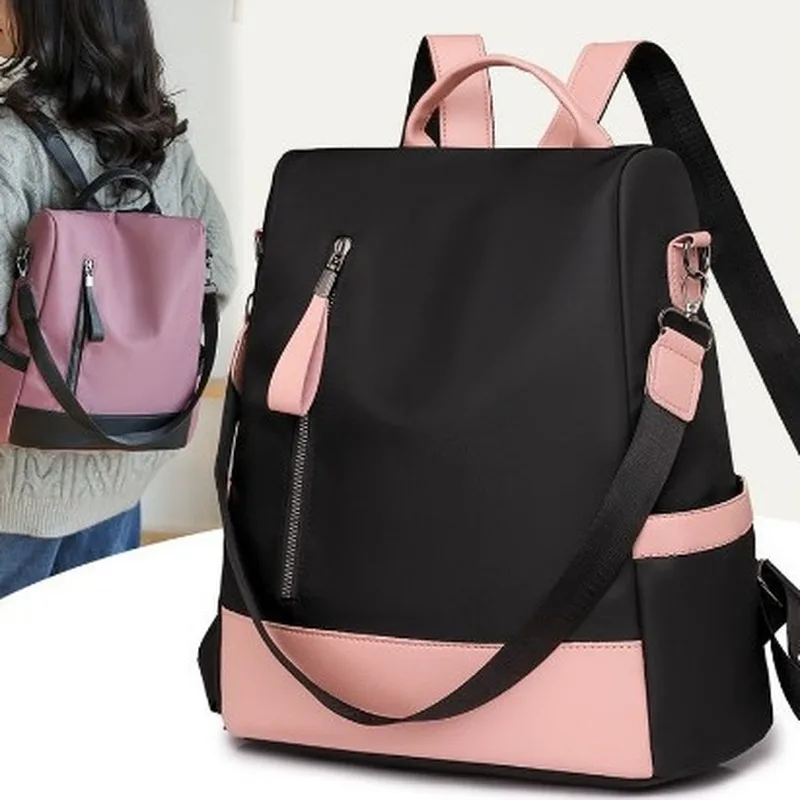 حقيبة ظهر أكسفورد للنساء - حقيبة ظهر خفيفة الوزن للسفر مع جيوب مخفية (حمل كاجوال مقاوم للماء)