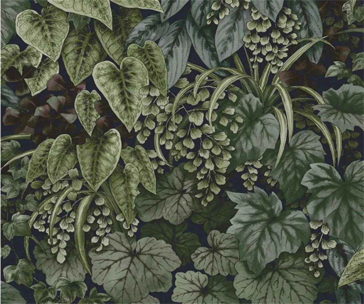 Custom home background wall 3d wallpaper Nordic modern simple tropical plant line drawing leaf photo wallpaper Rainforest  mural