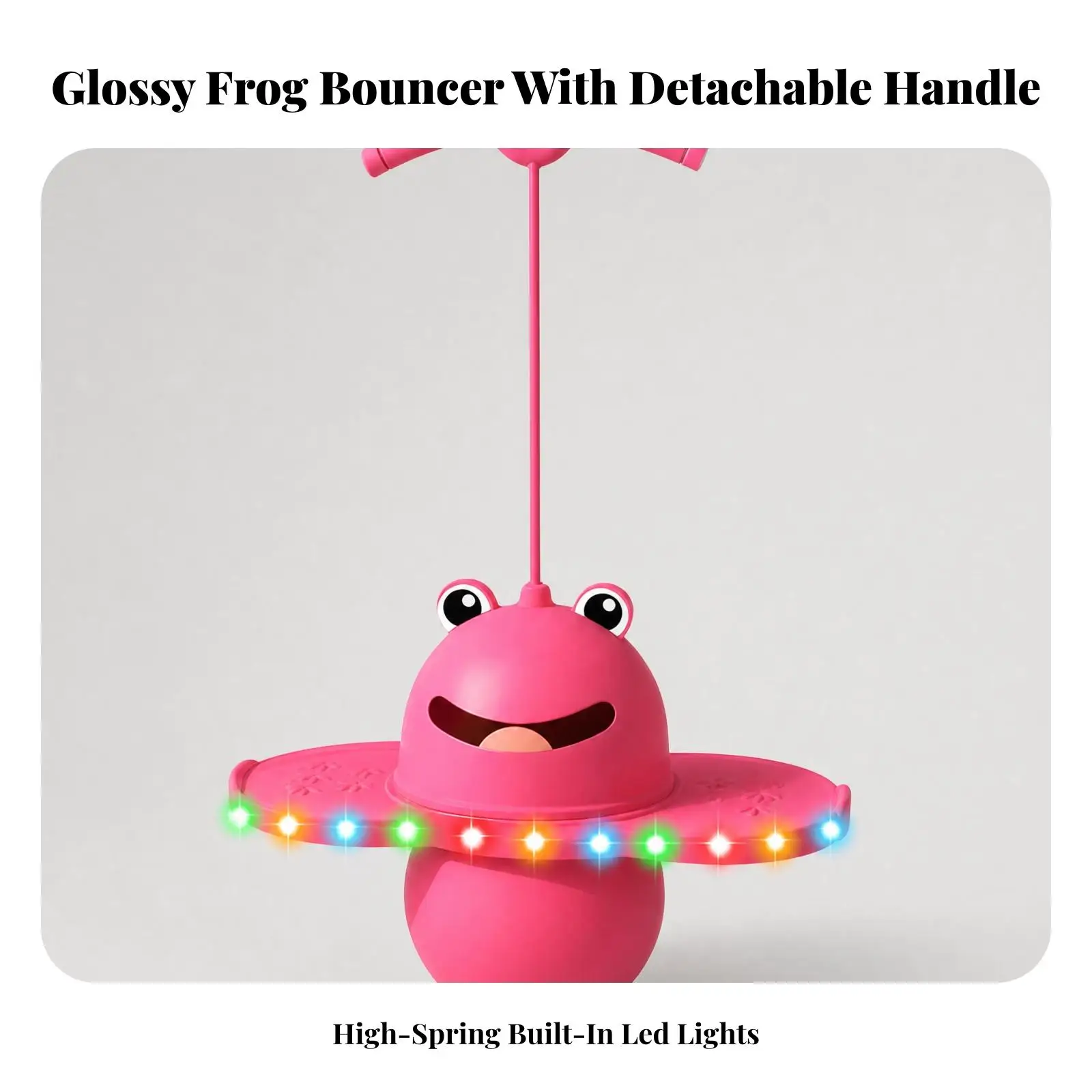 Kids Jumping Ball with Handlebar and Standing Base for Balance Coordination Exercise Inflatable Pogo Toy