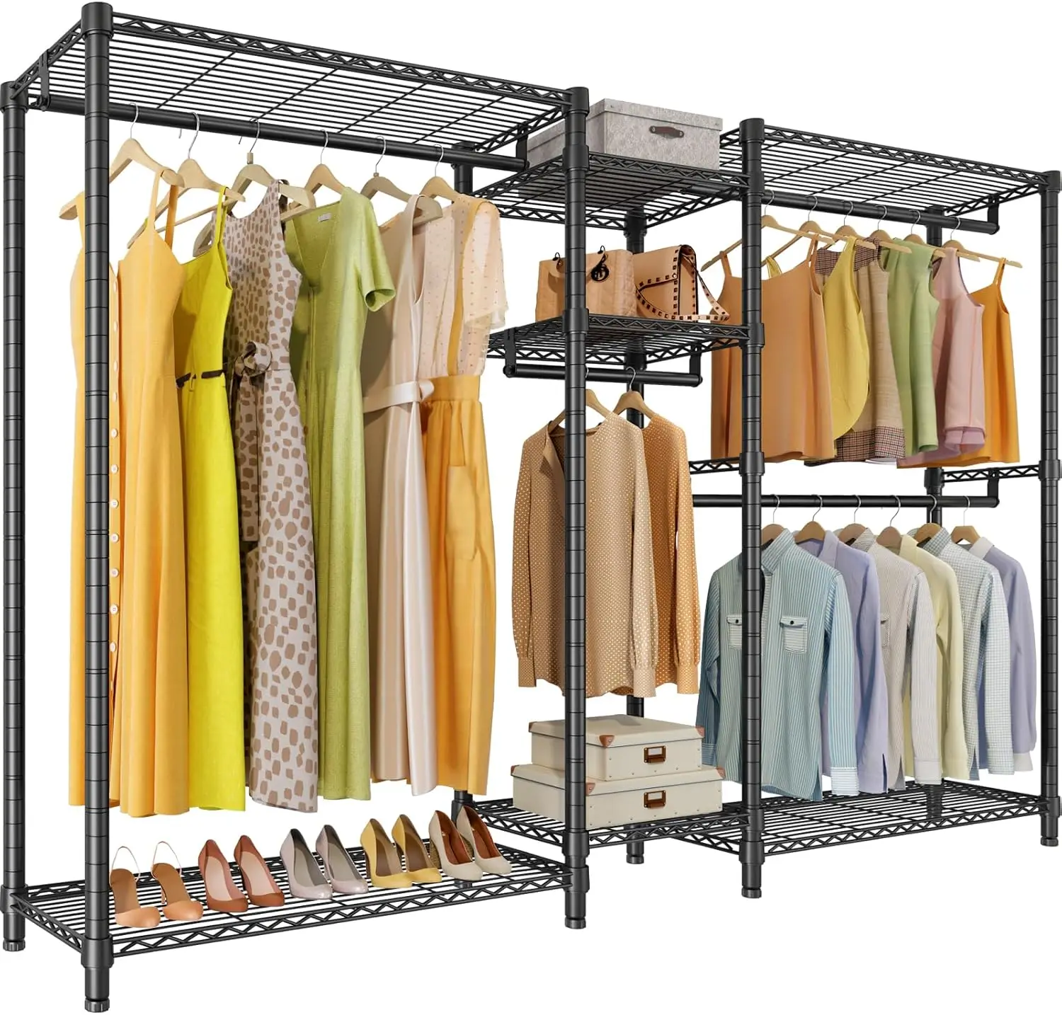 Vipek V6 Plus Wire Garment Rack Heavy Duty Clothing Rack For Hanging Clothes, Metal Freestanding Closet Wardrobe Rack Portable