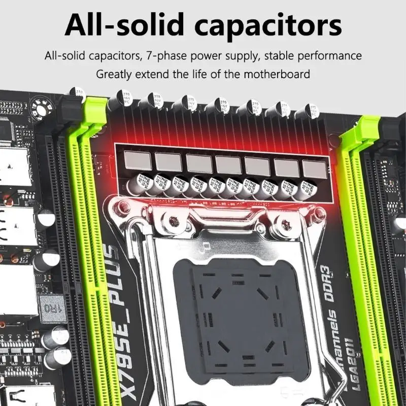 Q1JC X79SE Материнская плата для 2670 LGA 2011 настольный бассейн Гигабит PCIe Gaming Motherboard NVME M.2 Материнская