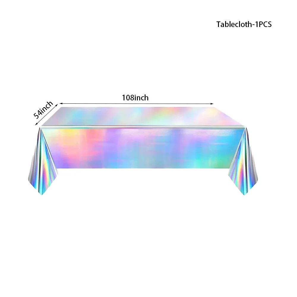 Silberne Laser-Einweg-Pappteller Geburtstags-Party-Geschirr-Set Laser-Tischdecke Servietten Becher Strohhalme Hochzeits-Party-Zubehör – Detail 2