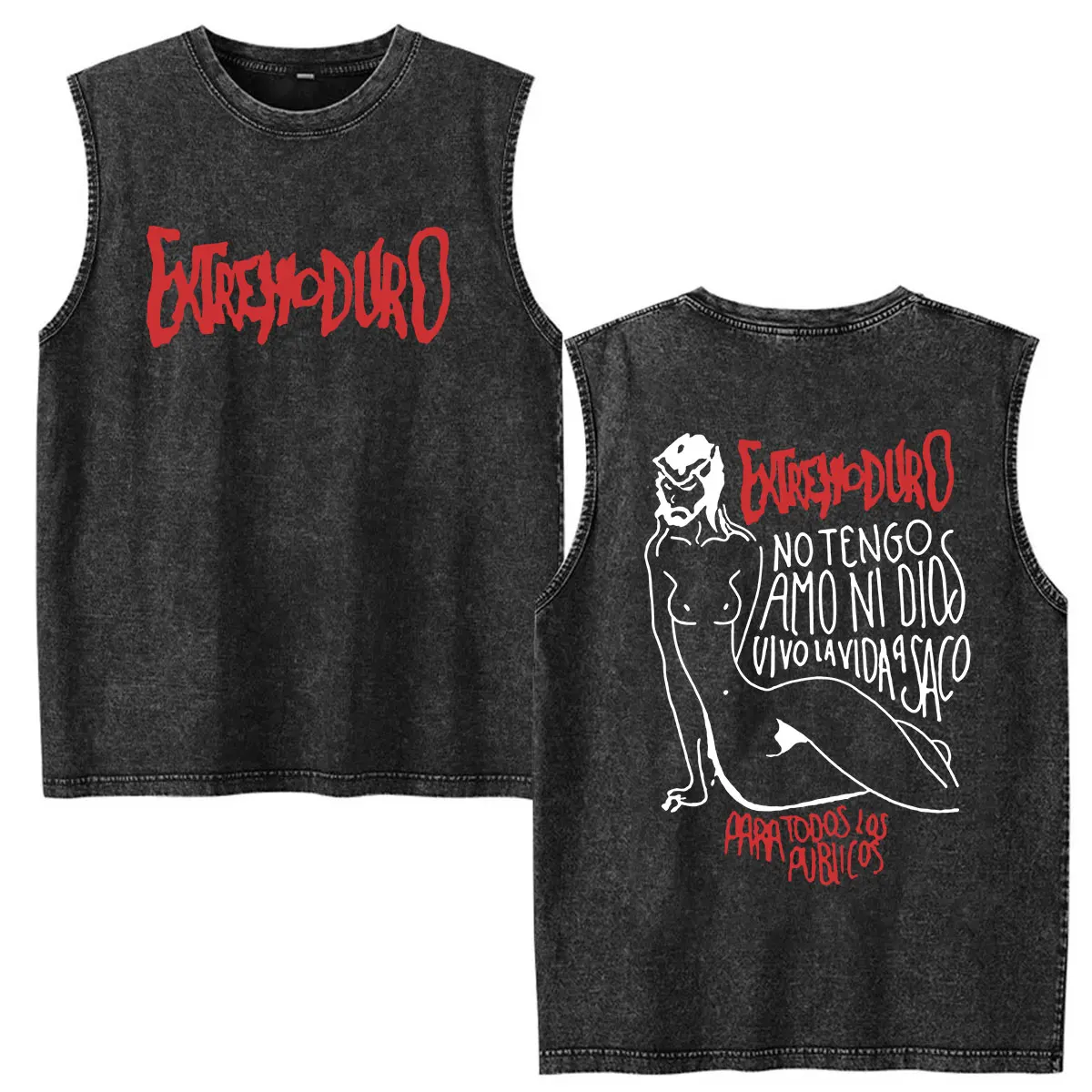 Rockband Extremoduro Album 2026 Washed Vintage T-Shirts Herren Hip-Hop Punk Kleidung T-Shirt Vintage Tanktop Kurzarm-T-Shirts – Detail 6