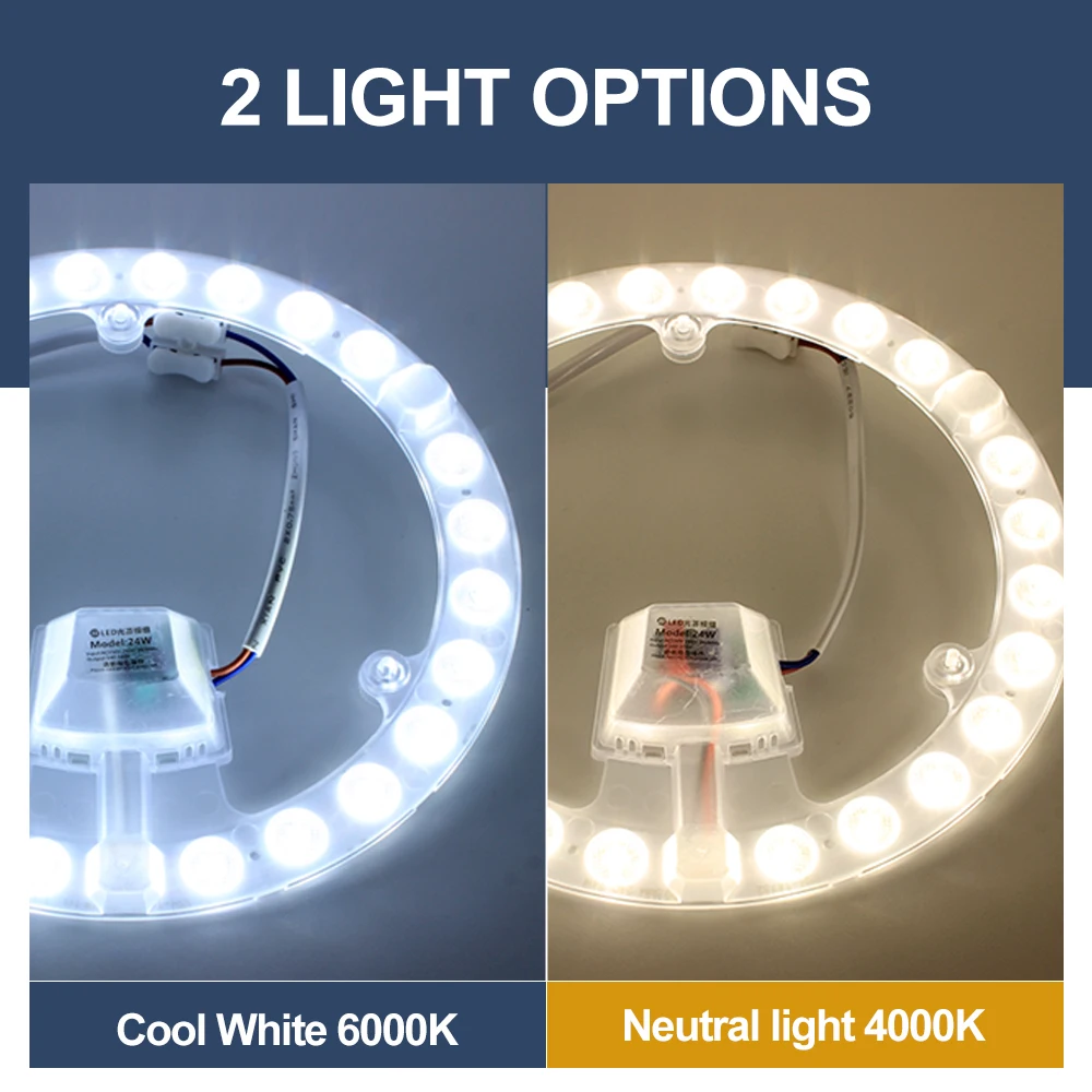 Imagem -03 - Painel de Retrofit Led Redondo Substituição da Luz de Teto Módulo Led Kit Board para Luzes do Ventilador de Teto 12w 18w 24w 36w 220v