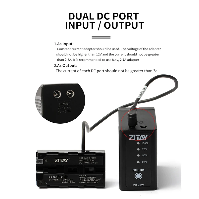 ZITAY NP-F970 Camera Battery 10500mAh Power Bank for NP-F970 NP-F930 NP-F950 NP-F960 NP-F550 NP-F530 Rechargeable Battery