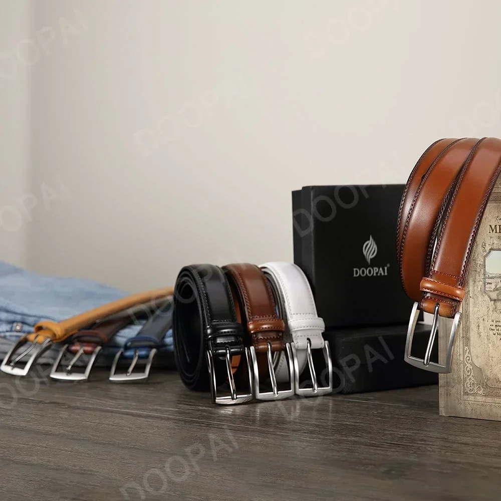 105 125 155cm Plus Size Men Belts High Quality Genuine Leather LONG Large Pin Buckle Metal Automatic Buckle Male Belts Strap Mal image 5