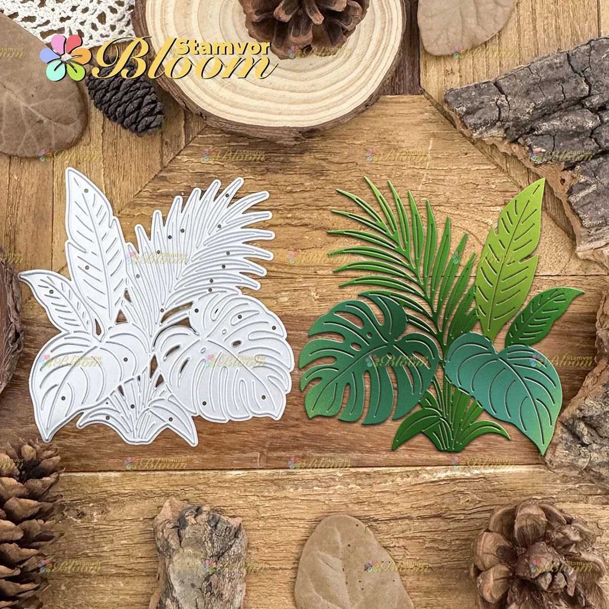 Original schöne tropische Blätter, Bündel, Metall-Stanzformen, Scrapbooking, dekorative Prägung