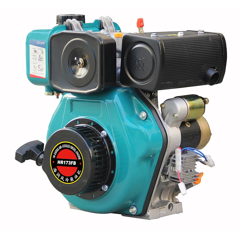 

3.6kW HR173FB Electric Start Keyway Shaft Single Cylinder Engine Air-Cooled Euro 5 Emission Standard Easy Operate