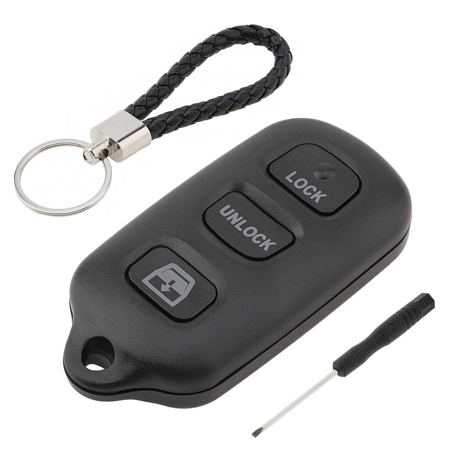 4 Buttons Keyless Entry Remote Control Key Fob Shell Case Fit for Toyota 4Runner Sequoia with Key Chain, Screwdrivers